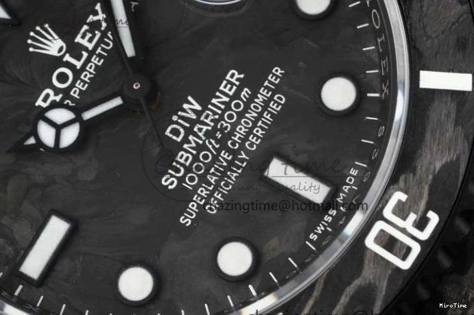 MiroTime 0210 AllSeason Submariner DIW Carbon VSF 1:1 Best Edition Black White Dial on Black Nylon Strap VS 2165